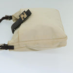 Fendi Mamma Baguette Beige Canvas Shoulder Bag (Pre-Owned)