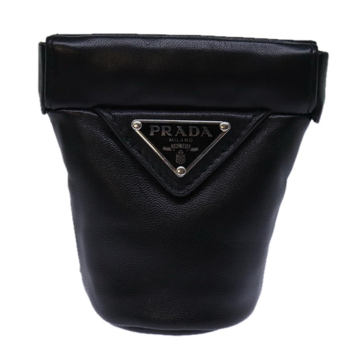 Prada Saffiano Black Leather Shoulder Bag (Pre-Owned)