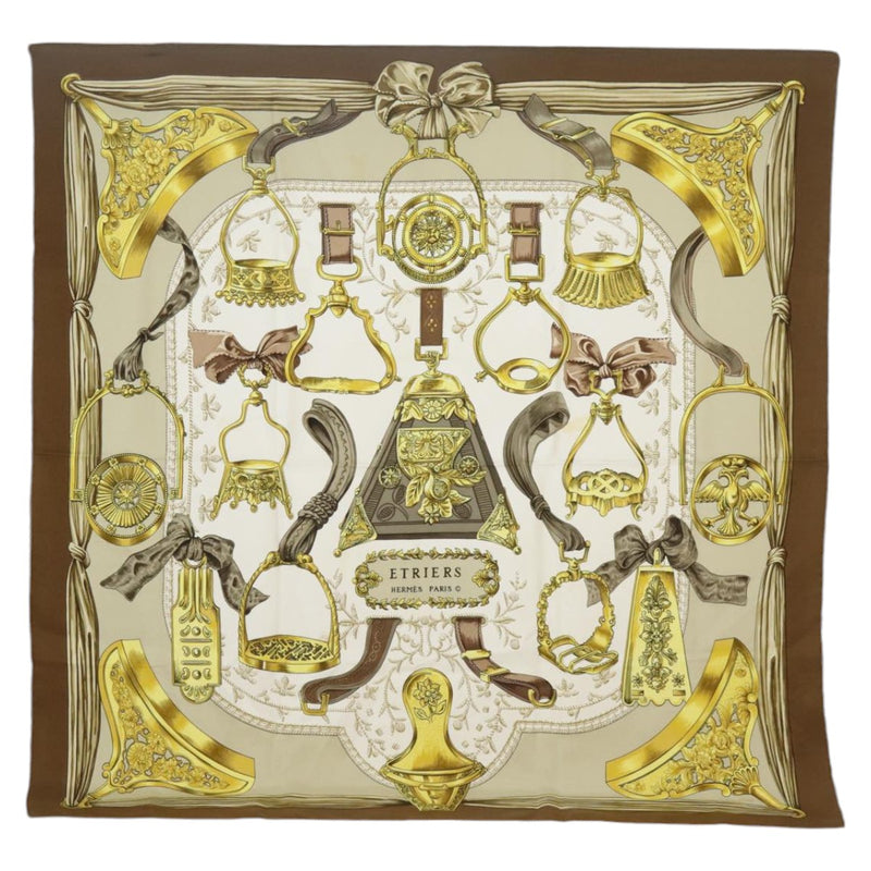 Hermès Carré 90 Brown Silk Scarf  (Pre-Owned)