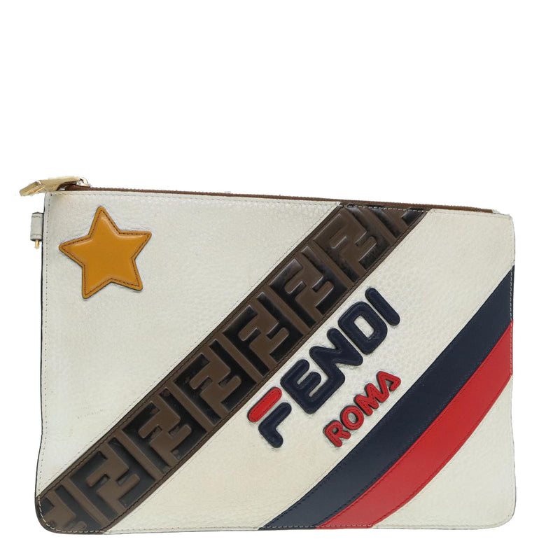 Fendi Beige Leather Clutch Bag (Pre-Owned)