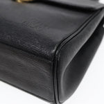 Versace Gianni Black Leather Handbag (Pre-Owned)