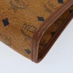 MCM Visetos Stark Brown Canvas Clutch Bag (Pre-Owned)