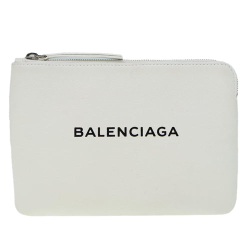 Balenciaga White Leather Clutch Bag (Pre-Owned)