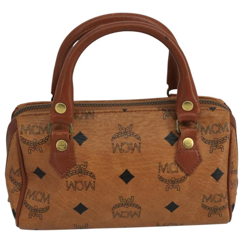 MCM Visetos Brown Canvas Handbag (Pre-Owned)