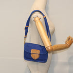 Prada Blue Canvas Shoulder Bag (Pre-Owned)