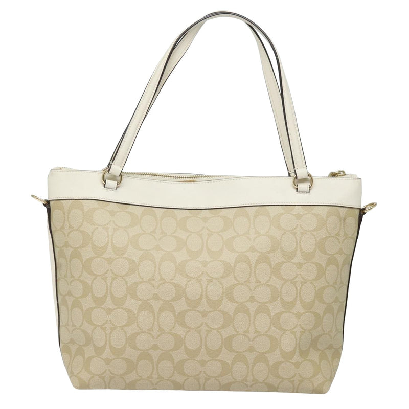 Coach Signature Beige Canvas Tote Bag (Pre-Owned)