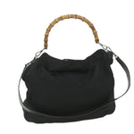 Gucci Bamboo Black Synthetic Shoulder Bag (Pre-Owned)