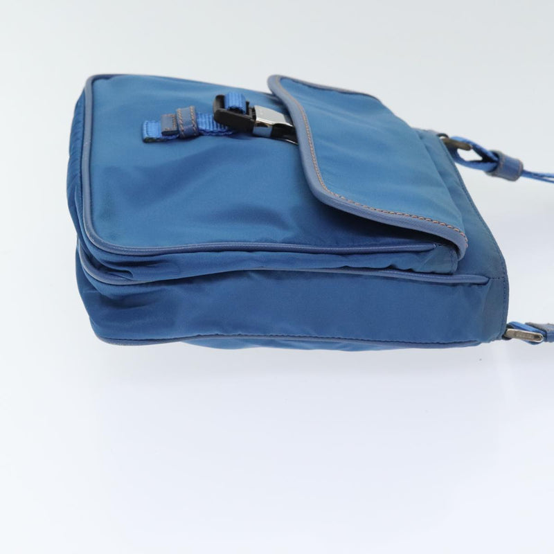 Prada Re-Nylon Blue Canvas Shoulder Bag (Pre-Owned)