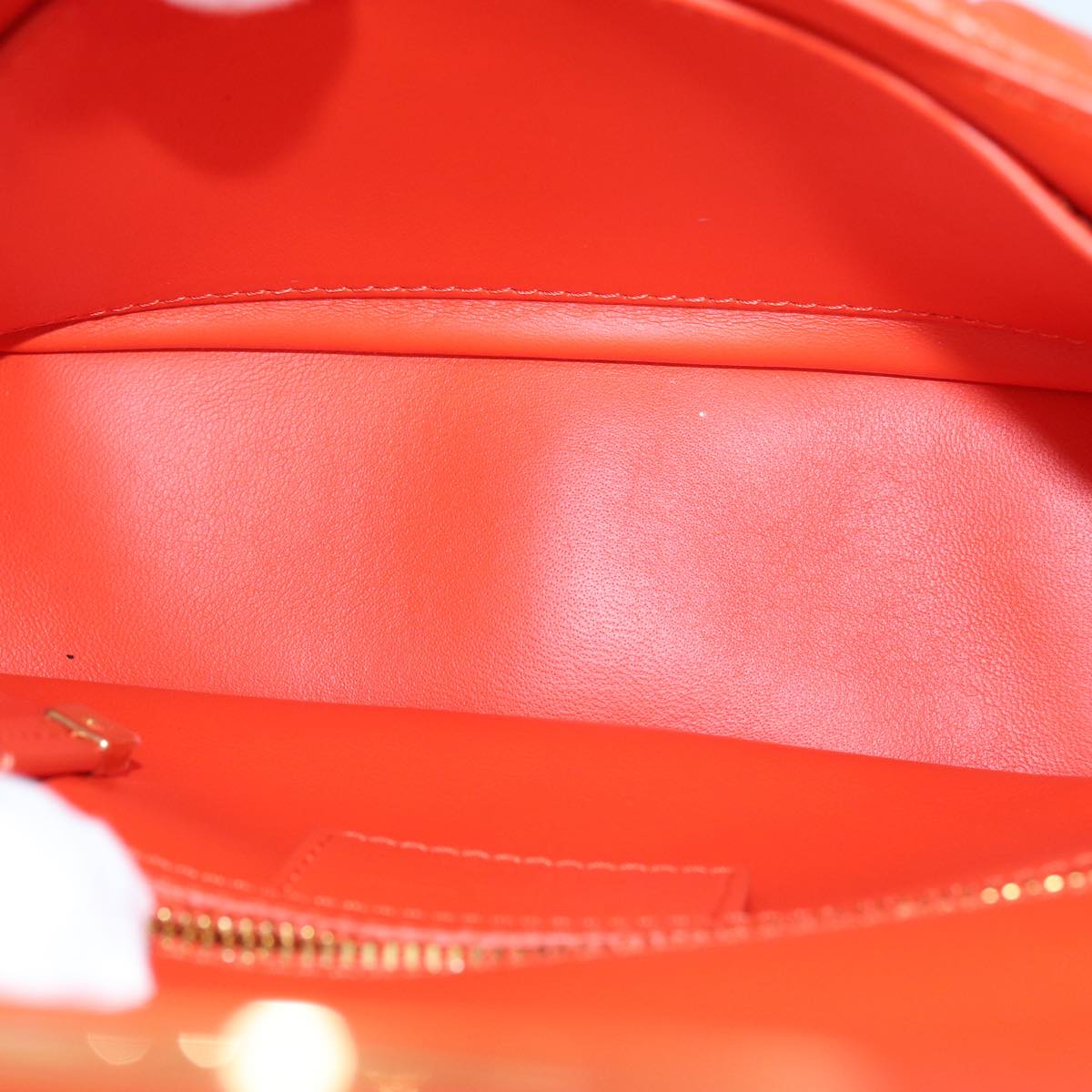 Dior Caro Orange Leather Shoulder Bag (Pre-Owned)