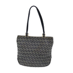 Fendi Zucchino Navy Canvas Handbag (Pre-Owned)