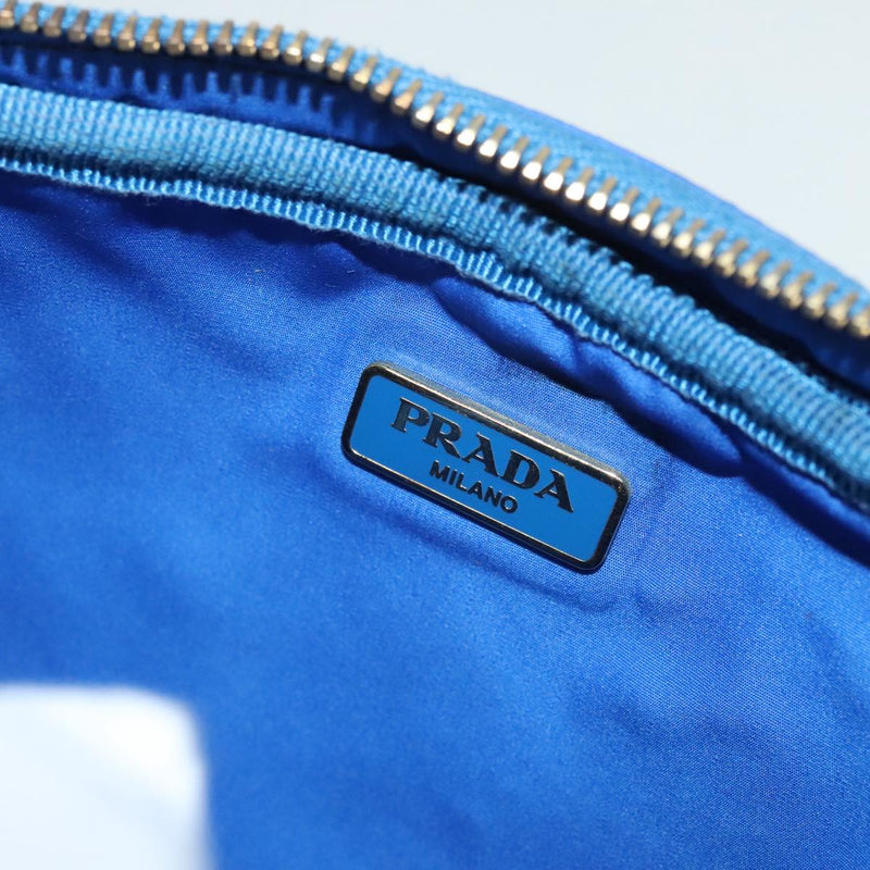 Prada Cosmetic Pouch Blue Synthetic Clutch Bag (Pre-Owned)