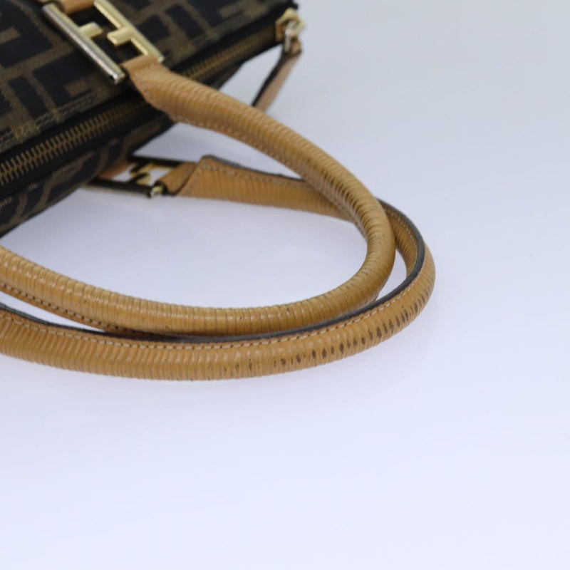 Fendi Zucca Brown Canvas Handbag (Pre-Owned)