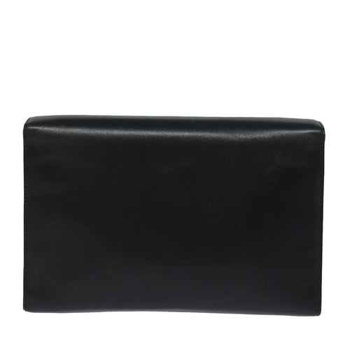 Salvatore Ferragamo Black Leather Clutch Bag (Pre-Owned)