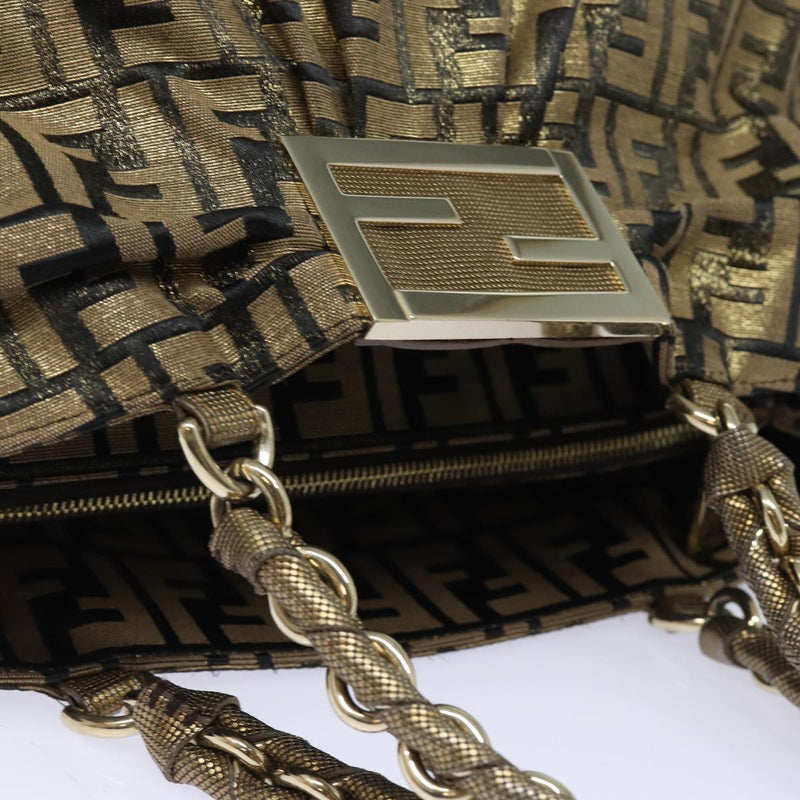 Fendi Zucca Gold Canvas Handbag (Pre-Owned)