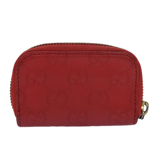 Gucci Gg Supreme Red Leather Wallet  (Pre-Owned)