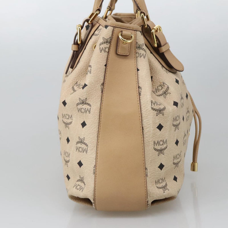 MCM Visetos Beige Canvas Tote Bag (Pre-Owned)