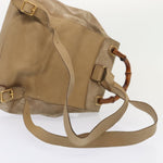 Gucci Bamboo Beige Suede Backpack Bag (Pre-Owned)