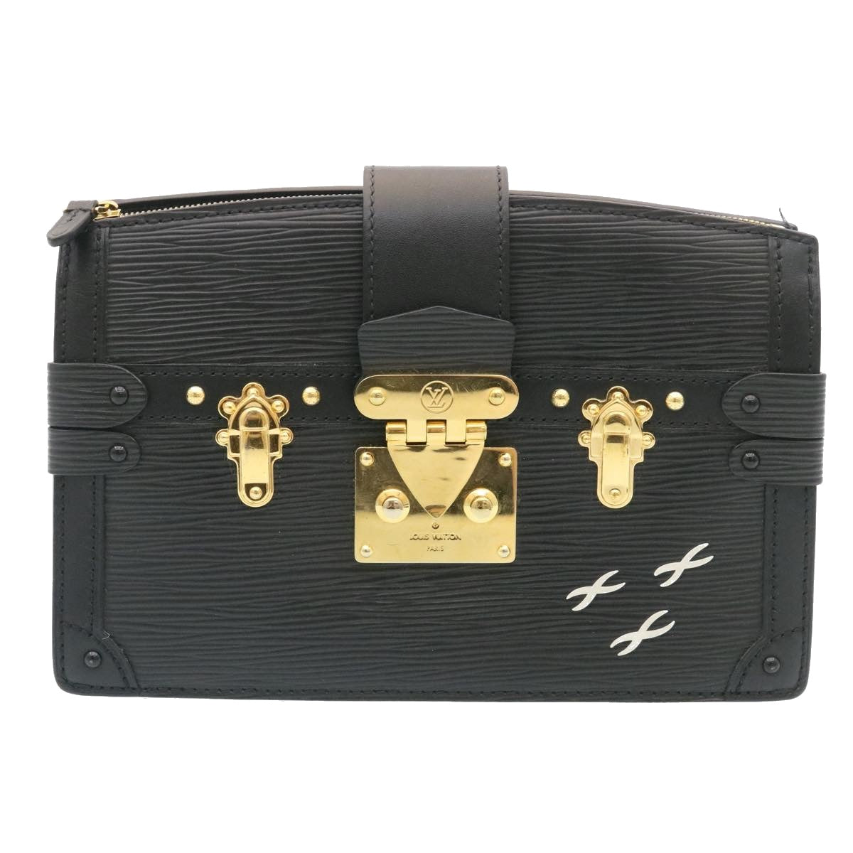 Louis Vuitton Trunk Black Leather Shoulder Bag (Pre-Owned)