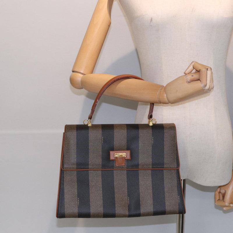 Fendi Pecan Brown Canvas Handbag (Pre-Owned)