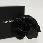 Chanel Camellia Black Plastic Brooch Jewelry (Pre-Owned)