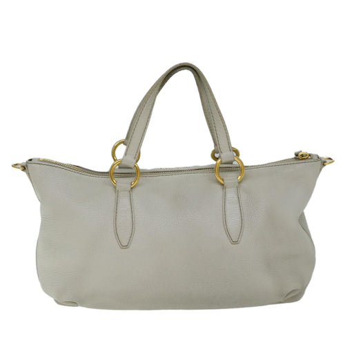 Miu Miu Vitello Beige Leather Handbag (Pre-Owned)