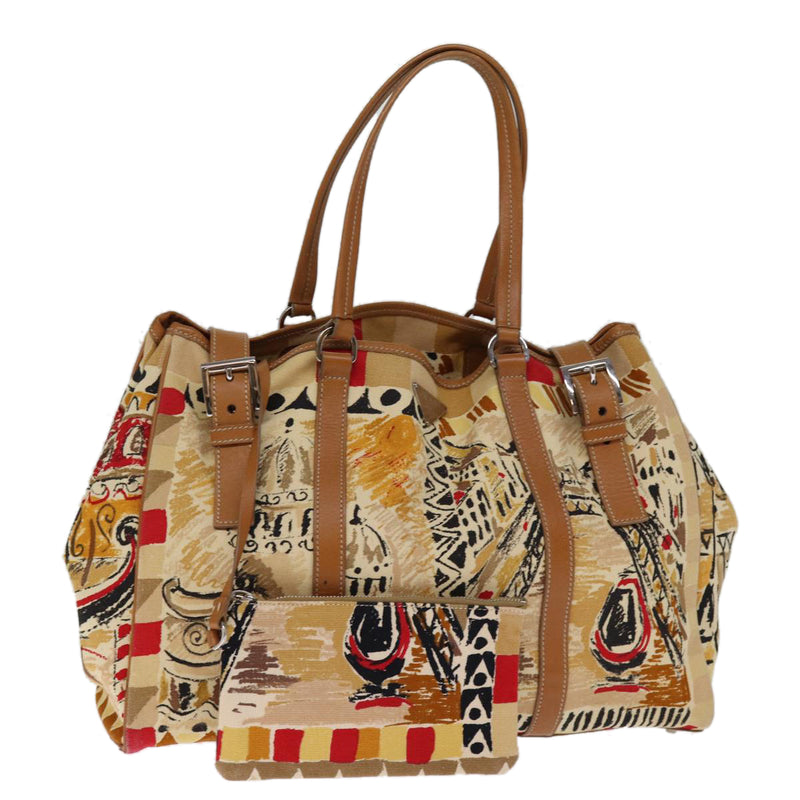 Prada Beige Canvas Tote Bag (Pre-Owned)