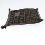 Fendi Zucca Brown Canvas Clutch Bag (Pre-Owned)