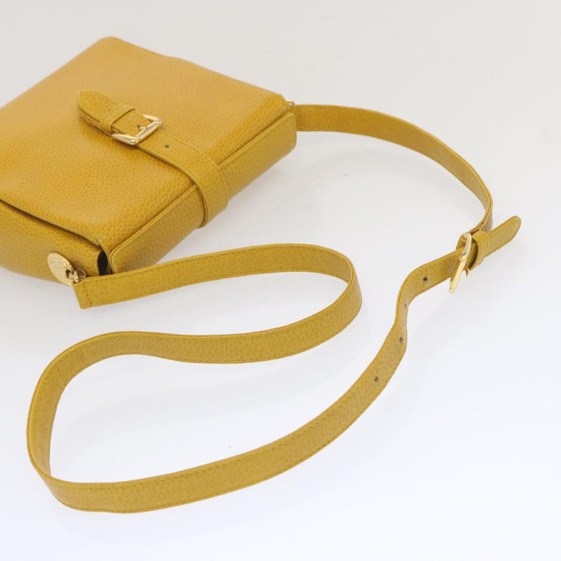 Versace Gianni Yellow Leather Shoulder Bag (Pre-Owned)