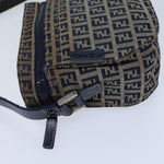 Fendi Zucchino Navy Canvas Shoulder Bag (Pre-Owned)