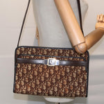 Dior Trotter Brown Canvas Shoulder Bag (Pre-Owned)