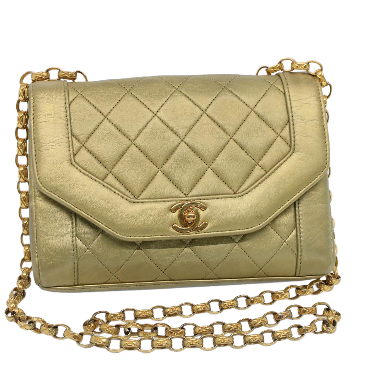 Chanel Gold Pony-Style Calfskin Shoulder Bag (Pre-Owned)