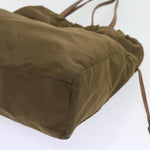 Prada Tessuto Khaki Synthetic Shoulder Bag (Pre-Owned)