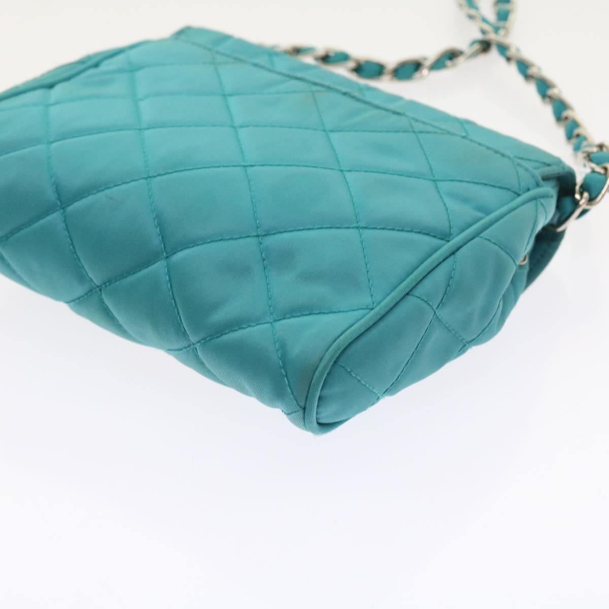 Prada Tessuto Turquoise Synthetic Shoulder Bag (Pre-Owned)