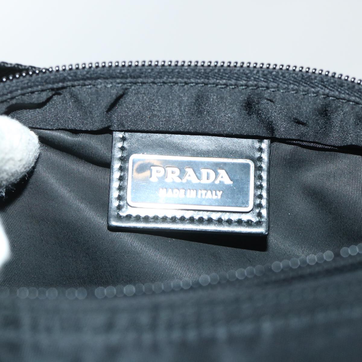 Prada Tessuto Black Synthetic Shoulder Bag (Pre-Owned)