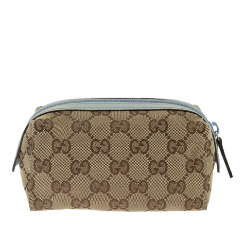 Gucci Cosmetic Pouch Beige Canvas Clutch Bag (Pre-Owned)