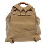 Gucci Bamboo Beige Suede Backpack Bag (Pre-Owned)