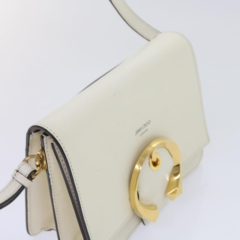 Jimmy Choo Madeline White Leather Shoulder Bag (Pre-Owned)