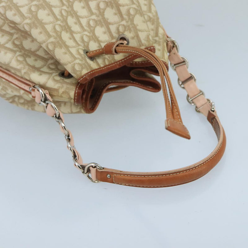 Dior Trotter Beige Canvas Shoulder Bag (Pre-Owned)