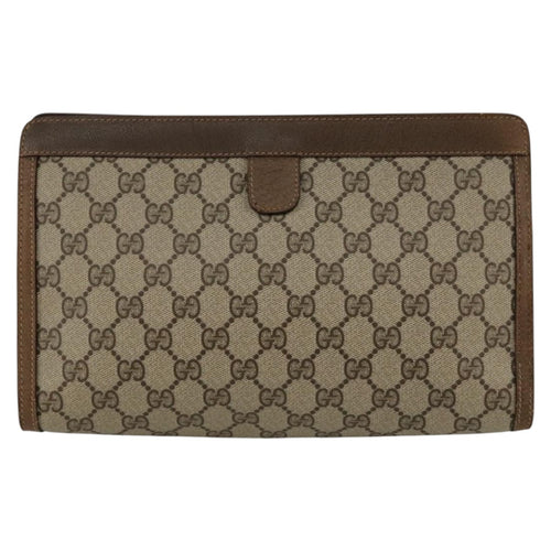 Gucci Ophidia Beige Canvas Clutch Bag (Pre-Owned)