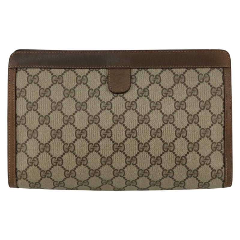 Gucci Ophidia Beige Canvas Clutch Bag (Pre-Owned)