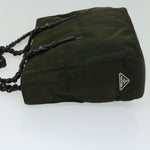 Prada Tessuto Green Synthetic Shoulder Bag (Pre-Owned)