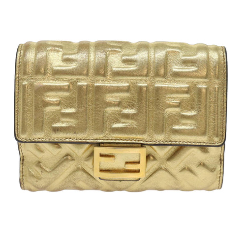 Fendi Zucca Gold Canvas Wallet  (Pre-Owned)