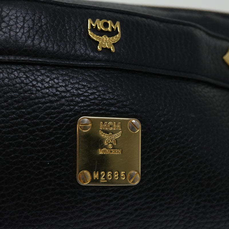 MCM Black Leather Shoulder Bag (Pre-Owned)