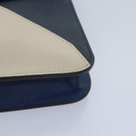 Fendi 2Jours Blue Leather Clutch Bag (Pre-Owned)