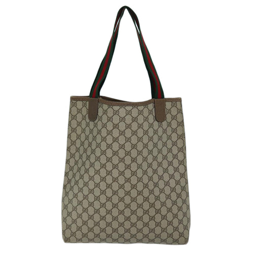 Gucci Sherry Beige Canvas Tote Bag (Pre-Owned)