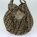 Fendi Zucca Gold Canvas Handbag (Pre-Owned)