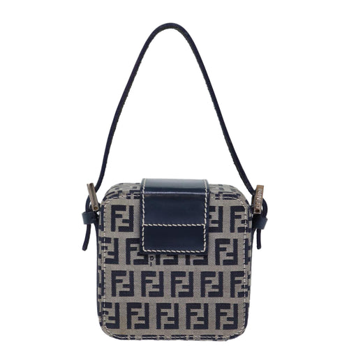 Fendi Zucchino Navy Canvas Clutch Bag (Pre-Owned)