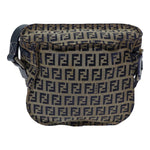 Fendi Zucchino Navy Canvas Shoulder Bag (Pre-Owned)