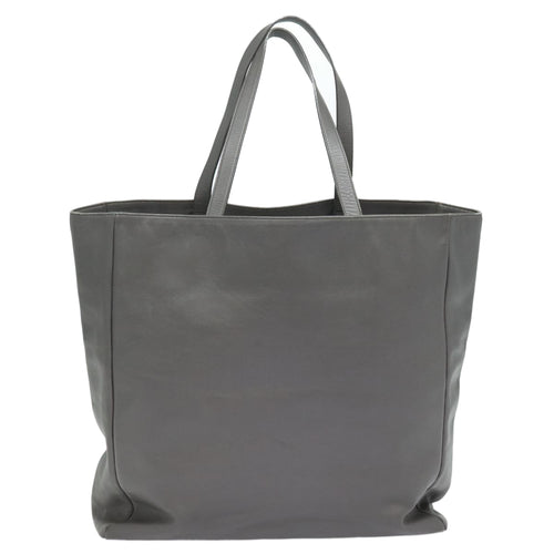 Saint Laurent Reversible Grey Leather Tote Bag (Pre-Owned)