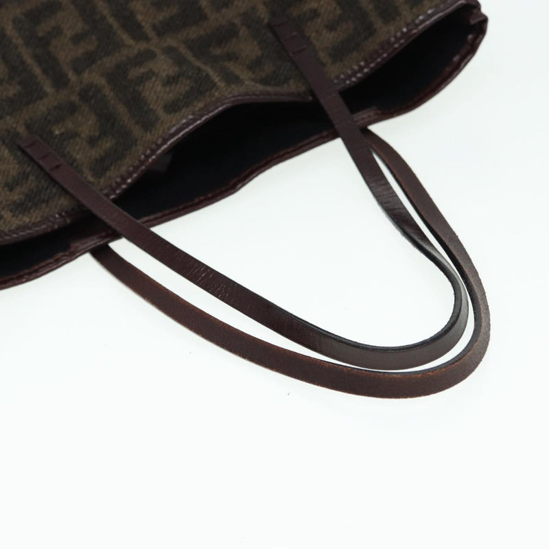 Fendi Zucca Brown Wool Tote Bag (Pre-Owned)